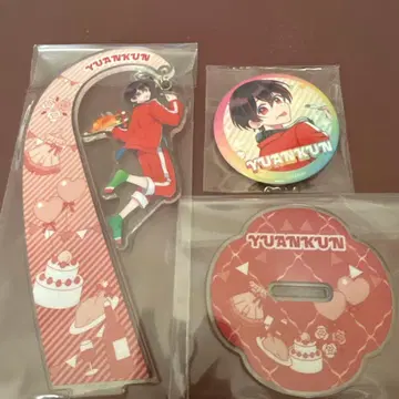 컬러풀 피치 유안 군 아크릴 스탠드 캔뱃지 푸피파 세트