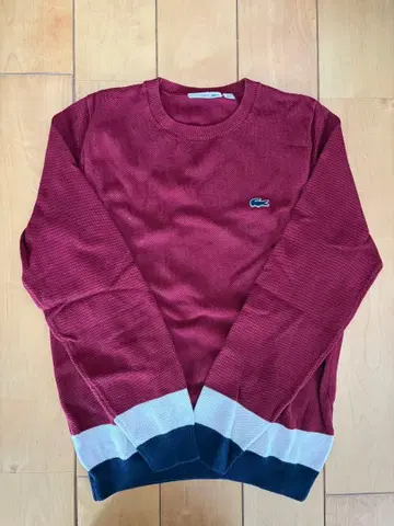 Lacoste 라코스테 와인 레드 크루넥 스웨터 니트