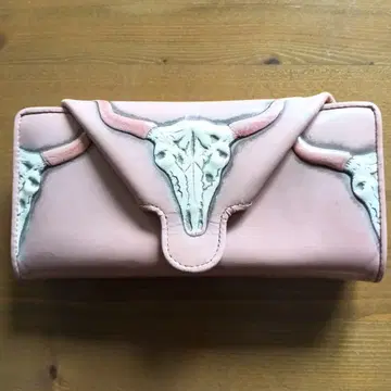 히로코 하야시 핑크 가죽 장지갑