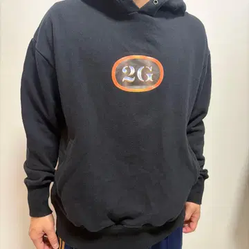 2G 후드 부착 맨투맨 블랙