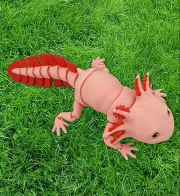 아홀로틀 가동 피규어 핑크와 빨간색 우파루파?