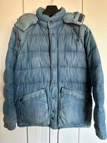 BROWN by 2-tacs 다운 데님 블루 다운 자켓