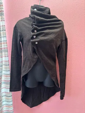 20471120 변형 니트 가디건 브라운