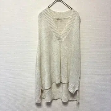 Re:born 린넨 혼방 니트 베스트 / 롱 기장 내추럴