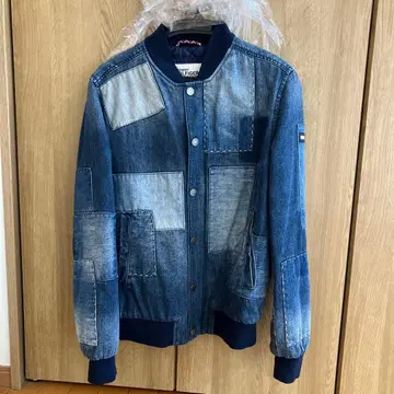 타미힐피거 데님 자켓 패치워크 S