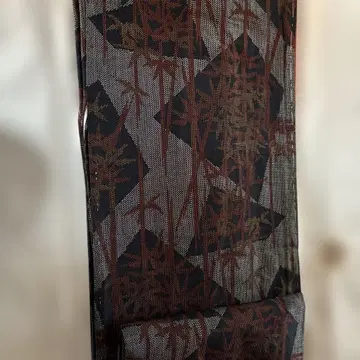 대나무 무늬 기모노 블랙 레드