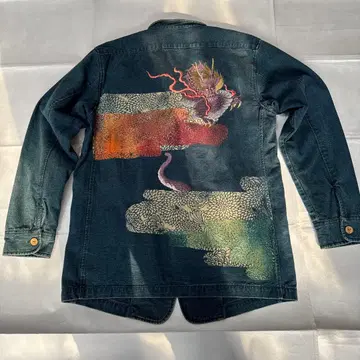 드래곤 자수 데님 자켓