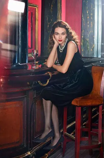 [ 미사용에 가까움 ] 유니클로_이네스 벨벳 슬리브리스 원피스_M