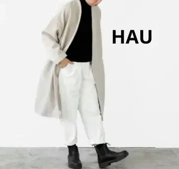 [ 새상품급 ] CLASKA HAU 클래스카 하우 멜톤 코트 노카라 코트