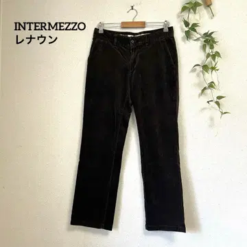 인터메조 코듀로이 팬츠 스트레치 꽃무늬 브라운 레나운 78 M