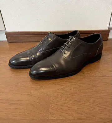 수트 컴퍼니 다크 브라운 스트레이트 팁 가죽 신발 26cm