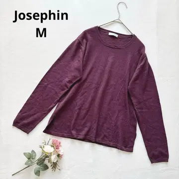 조세핀 크루넥 긴팔 니트 캐시미어 실크 고급 M 퍼플