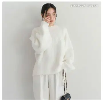 알파카 터치 튜닉 니트 봉쥬르 사간