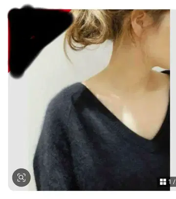 블랙 V넥 긴팔 니트