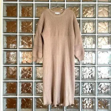 시스루 패턴 어레인지 니트 원피스 grove L