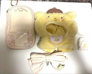 산리오 폼폼푸딩 아크릴 스탠드 케이스 리본 봉제 인형 코스튬 세트