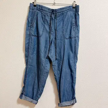 할인 TALBOTS [12P] 드로우 스트링 데님 카프리 팬츠 블루