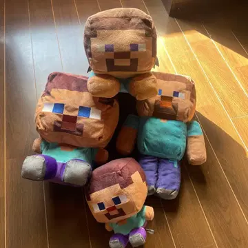 Minecraft 스티브 봉제 인형 4개 세트