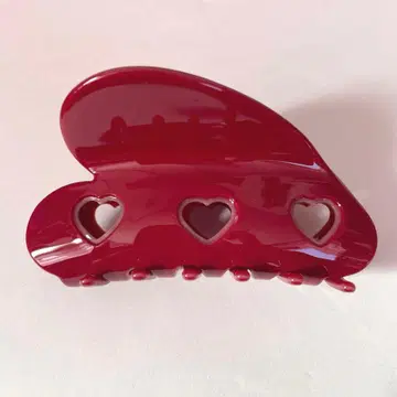 POTETE 3하트 헤어 클립 레드 하트 포테테