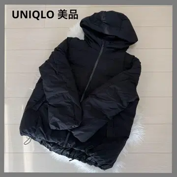 유니클로 심리스 다운 파카 여성용 XL 사이즈 블랙