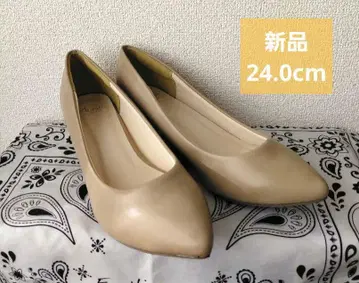 [미사용 새상품] 스틸레토 펌프스 중간 힐 밀키 베이지 24.0cm