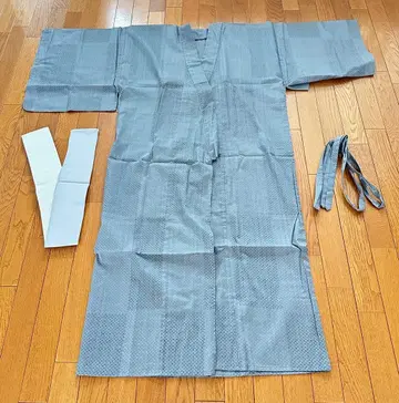 유니클로 올드 택 남성용 유카타 오비 포함 그레이 구제 의류