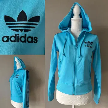 아디다스 저지 후드티 블루 S 사이즈