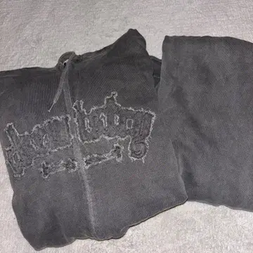 sedacle 피그먼트 가공 지퍼 후드티&바지 셋업 네이비