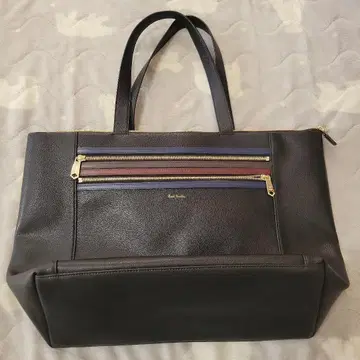 폴스미스 토트백 A4 수납 가능 스트라이프 숄더 블랙 비즈니스