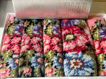 [ 미사용 새상품 ] FEILER 꽃무늬 손수건 5장 세트