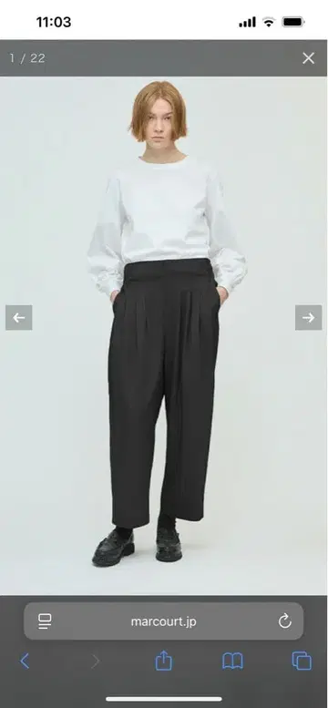 미즈이로 ind 하이웨스트 턱 팬츠