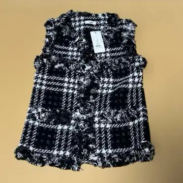 sheller 셰리에 트위드 프린지 베스트 프리 사이즈