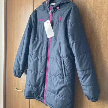 르꼬끄 후드 부착 롱 다운 자켓