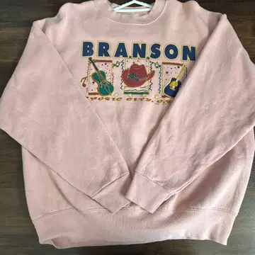 BRANSON 핑크 크루넥 맨투맨