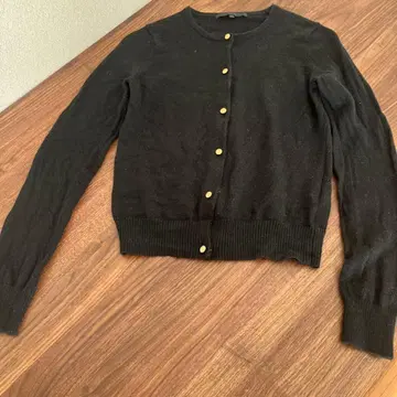 ANAYI 실크 혼방 블랙 가디건