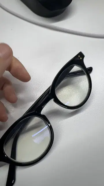 블루라이트 차단 라운드 안경 블랙