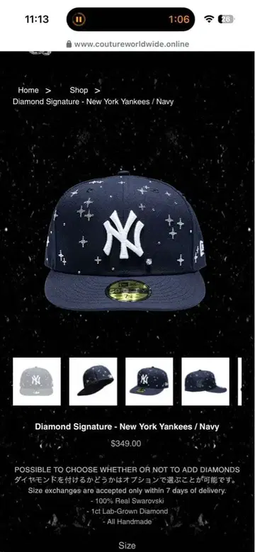 뉴욕 양키스 다이아몬드 시그니처 캡