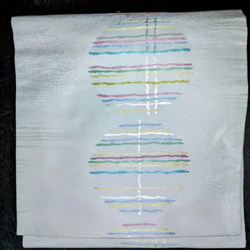 나고야 오비 화이트 파스텔 컬러 자수