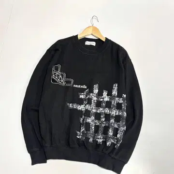 Santa fe 산타페 자수 실크 믹스 블랙 트레이닝복 맨투맨