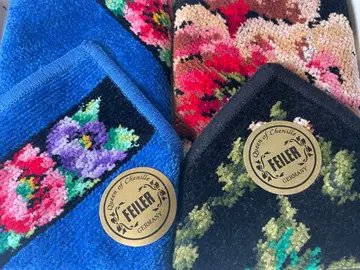 [미사용 새상품] FEILER 꽃무늬 손수건 2장 세트