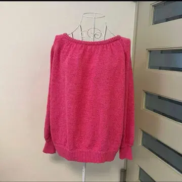 SHIPS any F 프리 사이즈 푸샤 핑크 로우 게이지 스웨터