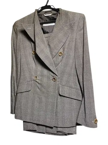 그레이 계열 체크 무늬 정장 세트 36