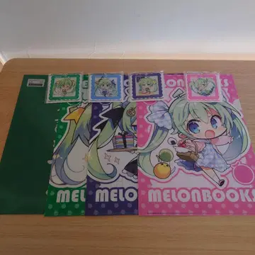 멜론쨩 복권 클리어 파일 3장 아크릴 키링 4개 세트 그 2