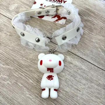 그루미 초커 목걸이 펜던트 마스코트 포함 화이트 프릴