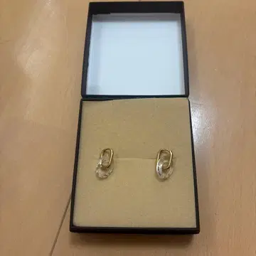 모던 골드 클리어 귀걸이