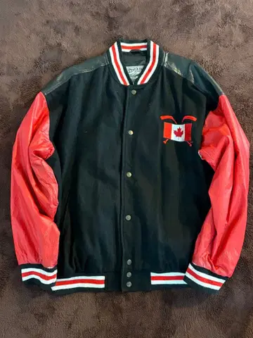 바시티 자켓 스타디움 점퍼 레드 블랙