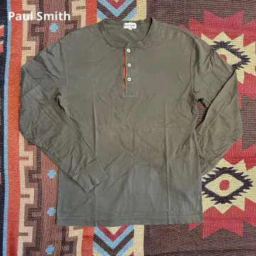 폴스미스 헨리넥 롱티 카키 오렌지 래글런 링거티