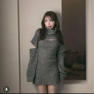 앤드마리 시에나 니트 미니 드레스