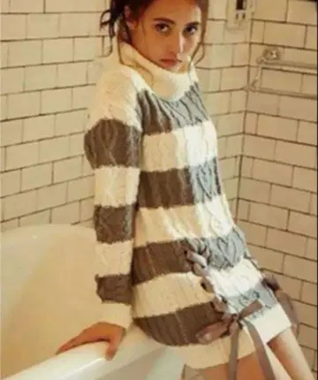 MIIA 사이드 리본 니트 원피스