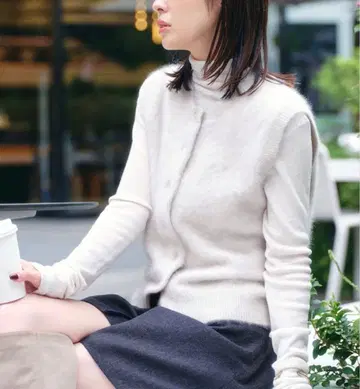 [택 포함 새상품] NOBLE FOX/Ca 니트 퍼 프론트 버튼 베스트